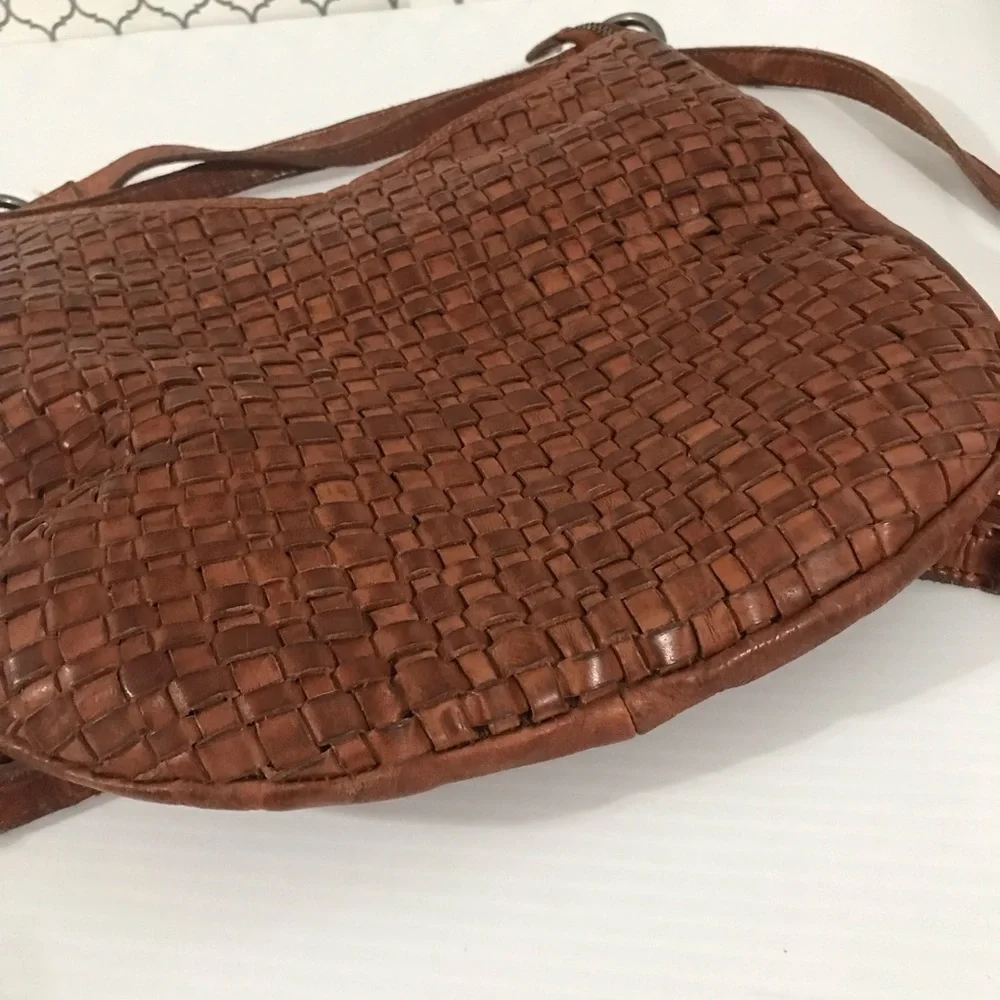 Vilenca Holland Woven Leather Backpack Brown